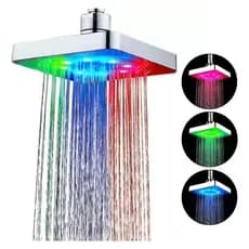 Ducha Chuveirão Quadrada Cromada Com Led Colorido Integrado
