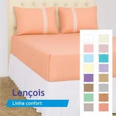Jogo De Cama Lençol Com Elástico E Fronha Malha 100% Algodão Não Dá Bolinha Encaixe Perfeito