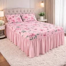 Jogo De Cama Colcha-Lençol Com Elástico Superking KingSize Malha 100% Algodão Encaixe Perfeito
