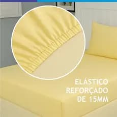 Kit Jogo De Cama 03 Peças Lençol Queen King Com Elástico Malha 100% Algodão Não Dá Bolinha
