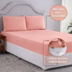 Promoção Kit 06 Jogos de Lençol Casal 400 fios 100% Algodão Com Lençol Elástico Encaixe Perfeito