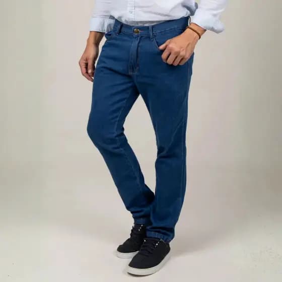 Calça Masculina Sarja Tex Slim Botão Todas Estações Elastano Tradicional Sport Fino Bolsos Chique