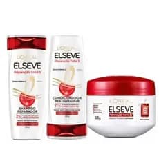 Kit Elseve Reparação Total 5  Shampoo + Condicionador + Creme de Tratamento