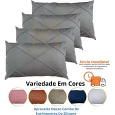 Kit Com 04 Capas Drapeadas Em Suede Retangular Baguete 50x30
