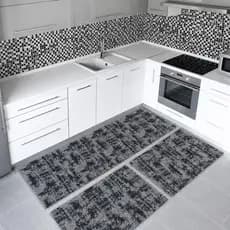 Jogo de Cozinha Cozinha 3 peças Antiderrapante Jacquard Emborrachado com Acabamento na Bainha