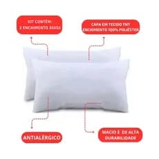Kit Com 02 Enchimento De Silicone Retangular Baguete 55x35cmENVIO IMEDIATO
