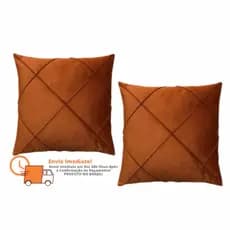 Kit 02 Capas De Almofada Em Suede 45x45 Drapeada Decorativas Para Sala Quarto cama Sofá