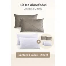 Kit 02 Almofadas Retangular Baguete Cheia em Suede Drapeada 30cmx50cm