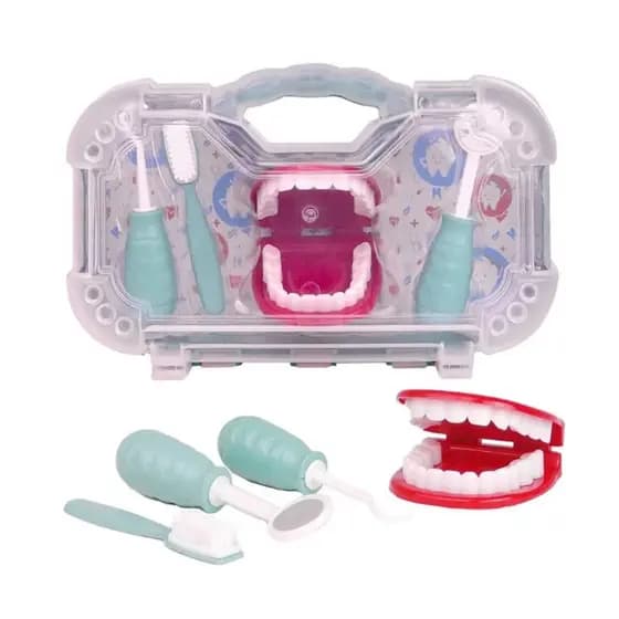 Maleta Médica e Dentista Infantil Rosa Kit Mini Doutor