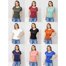 T Shirt Feminina Camiseta Feminina Roupa Feminina Malha Suede CÓD 130