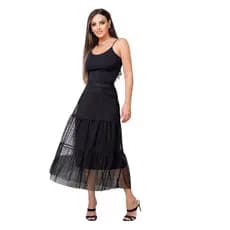 Saia Babado Três Maria Tule Póa Roupa Feminino COD157