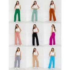 Calça Pantalona Feminina Cintura Alta Tendência Cód 105