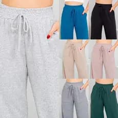 Calça Pantalona Lã zinha Roupa Feminina Cintura Alta Com Elástico COD107