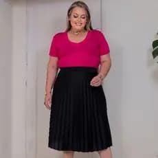saia plissada midi plus moda evangélica cod129