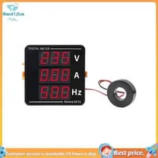 Medidor De Frequência De Tensão De Corrente De Três Displays AC50-500V AC0-120A 10-99.9Hz
