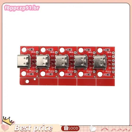 5 Pçs/Lote USB Tipo-C Breakout Board Serial Básico Conector Fêmea Placa Conversora PCB