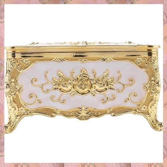 [B J R W] Caixa De Lenços Acrílicos Home Office KTV Hotel Car Case Holder Gold