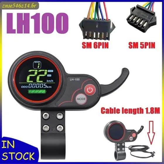 [Rbw] Medidor De Acelerador 24V-60V Adequado Para Scooter Elétrica/Velocímetro De Bicicleta (Plugue SM 6PIN)