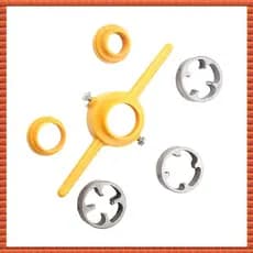 (Zac) Conjunto De Matrizes Redondas De Tubo De Plástico Com 3 1/2 " , 3/4 " E 1 " NPT Ferramenta Manual Para Rosqueament