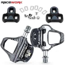 Pedais De Fibra De Carbono RACEWORK Bicicleta Auto-Travamento Pro De Estrada Ultra Light Para Keo