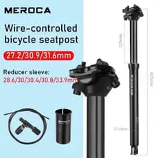 MEROCA MTB Conta-Gotas Selim 27.2/30.9/31.6mm Espigão Telescópico Controle De Fio Ajustável Tubo Do Assento Da Bicicleta