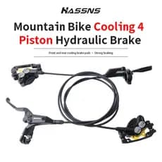 HASSNS E4 Mountain bike Freio Hidráulico 800/1450mm Traseiro Dianteiro Resfriamento 4 Pistão Pressão De Óleo AM DH E-MTB