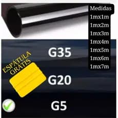 Película Tipo Insulfilm Automotiva e Residencial para vidros G5, G20, G35, G3, Janelas, Portas