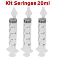 Kit 03 Seringas 20 ML com Bico de silicone  Macio  para lavagem Nasal  Adulto e Bebê