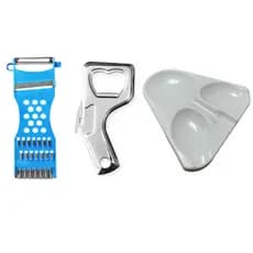 Kit 03 Peças  Descanso para talher ,Descascador de verduras legumes,abridor de latas e garrafas