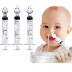 Kit 03 Seringas com bico de silicone para Limpeza  Lavagem e cuidados Nasal do Bebê e Adulto 10 ML