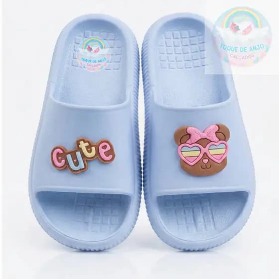 Chinelo Slide Menina do 27/28 ao 41/42 Leve Confortável Dia a dia Passeio Escola casual Ursinha Cute