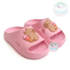 Sandália Infantil Menina Chinelo Nuvem Delicado Leve Confortável Capivara Sorvete