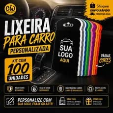 100 Lixocar personalizado - lixeirinha de carro lixo car lixeira de carro Lixinho pra carro lixeira pra lavação lixocar