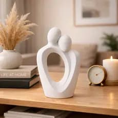 Escultura Família Amor Decorativa Minimalista Sala Estante Presente Casal Moderna