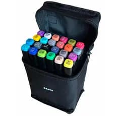 Kit Canetinhas 24 e 60 Cores para Desenho e Pintura Traço Fino e Grosso com Estojo