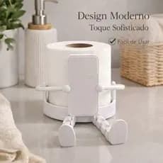 Suporte Papel Higiênico Moderno Decorativo Banheiro Luxo Criativo Organização Sem Furo