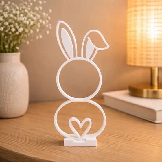 Coelho Decorativo Minimalista 17 cm – Enfeite Moderno para Páscoa e Casa