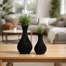 Kit 2 Vasos Decorativos Modernos Espiral Sala Estante Luxo