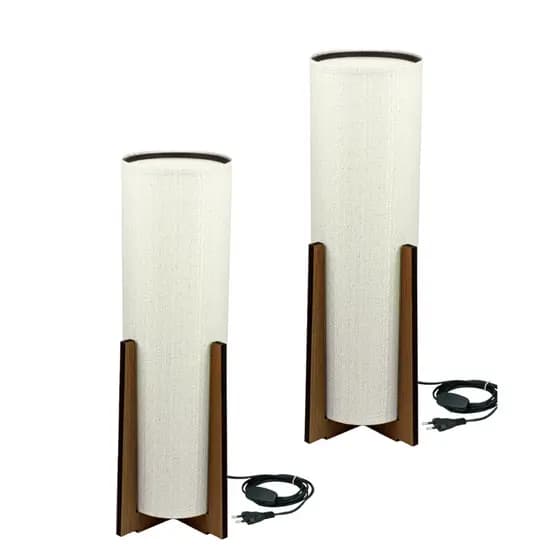 Luminárias Abajur de mesa Atlas 46 Cm Rústica decorativa Moderna Decoração Bivolt Com Cúpula Branca