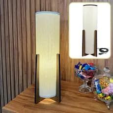 Luminária Abajur de piso atlas para sala quarto escritório luxo Decoração Mdf Bivolt