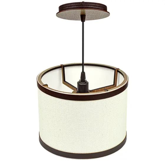 Pendente de Teto Bella com Cúpula de Tecido | 3 Modelos Disponíveis para Sala Quarto Cozinha Área Gourmet Bivolt