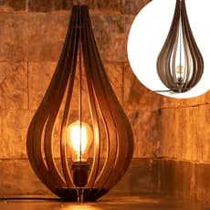 Luminária de mesa Abajur adhara 40 cm moderna soquete E27 Estrutura Madeira Mdf iação 1,5 metros