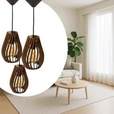 Pendente De Teto Lustre Para Sala Quartos Áreas Gourmet Modelo Rústico Fio 1 Metro | Bivolt