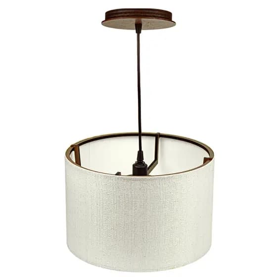 Pendente De Teto Cúpula Lustre Decoração Retrô Rústico Artesanal Cor Branco Luminária Bivolt