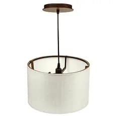 Pendente De Teto Cúpula Lustre Decoração Retrô Rústico Artesanal Cor Branco Luminária Bivolt