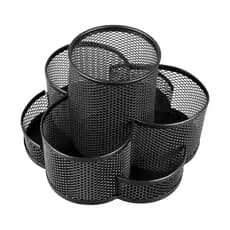 Porta Canetas E Clips Giratório Para Escritório - Flor