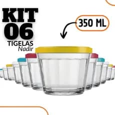 Kit 6 Tigelas Vidro 350ml – Micro-ondas e Freezer | Uso Diário Nadir