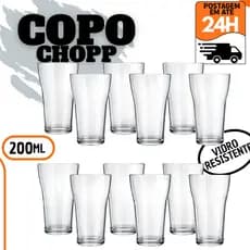 Copo Chopp 200ml Choppinho Nadir Vidro Resistente Original - Kit 6/12/24 Unidades