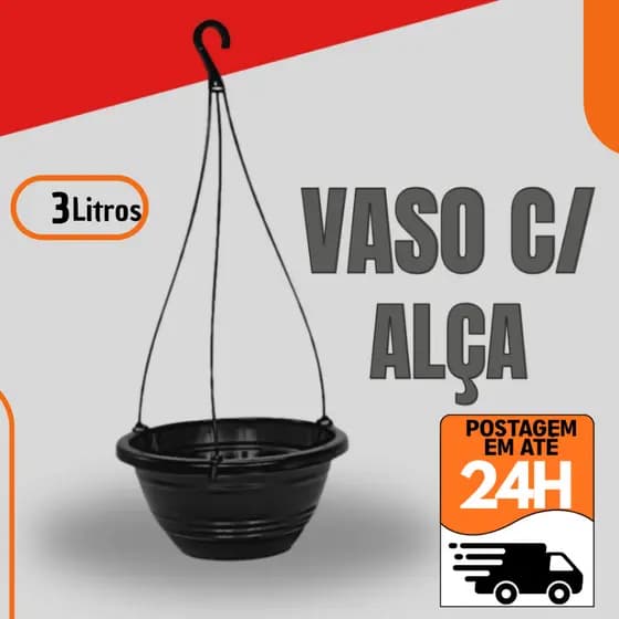 Vaso Cuia Com Alça Preto 3 Litros