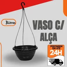 Vaso Cuia Com Alça Preto 3 Litros